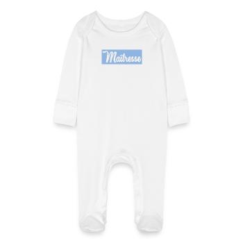 MERCI. MAÎTRESSE - Grenouillère bio avec gants Bébé - blanc - Devant