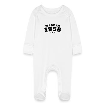 Fabriqué en 1955 - Grenouillère bio avec gants Bébé - blanc - Devant