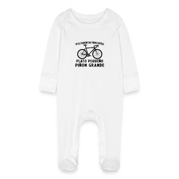 Cycliste Hommes Vélo Cadeaux Cyclisme - Grenouillère bio avec gants Bébé - blanc - Devant