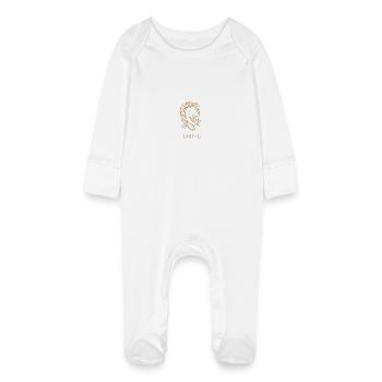 Lachende Frau – LOL gold - Baby Bio-Schlafanzug mit Kratzhandschuhen - Weiß - Vorne