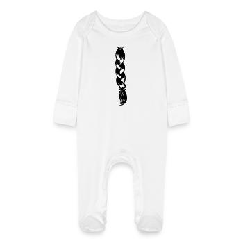 Zopf - Baby Bio-Schlafanzug mit Kratzhandschuhen - Weiß - Vorne
