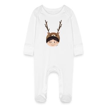GIRL DEER - Grenouillère bio avec gants Bébé - blanc - Devant