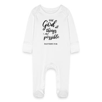 Christliches Bibel Zitat - Baby Bio-Schlafanzug mit Kratzhandschuhen - Weiß - Vorne