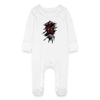 Diable horreur graffiti - Grenouillère bio avec gants Bébé - blanc - Devant