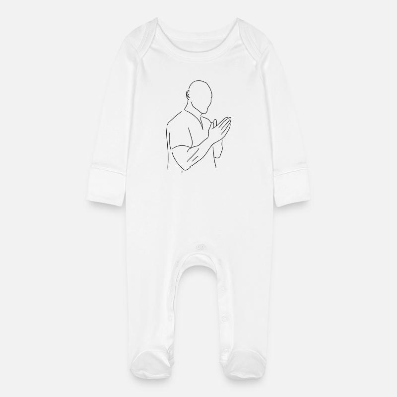 Johnny - Baby Organic Sleepsuit with Scratch Mitts - white