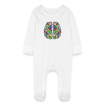 Creative colourful brain - Grenouillère bio avec gants Bébé - blanc - Devant