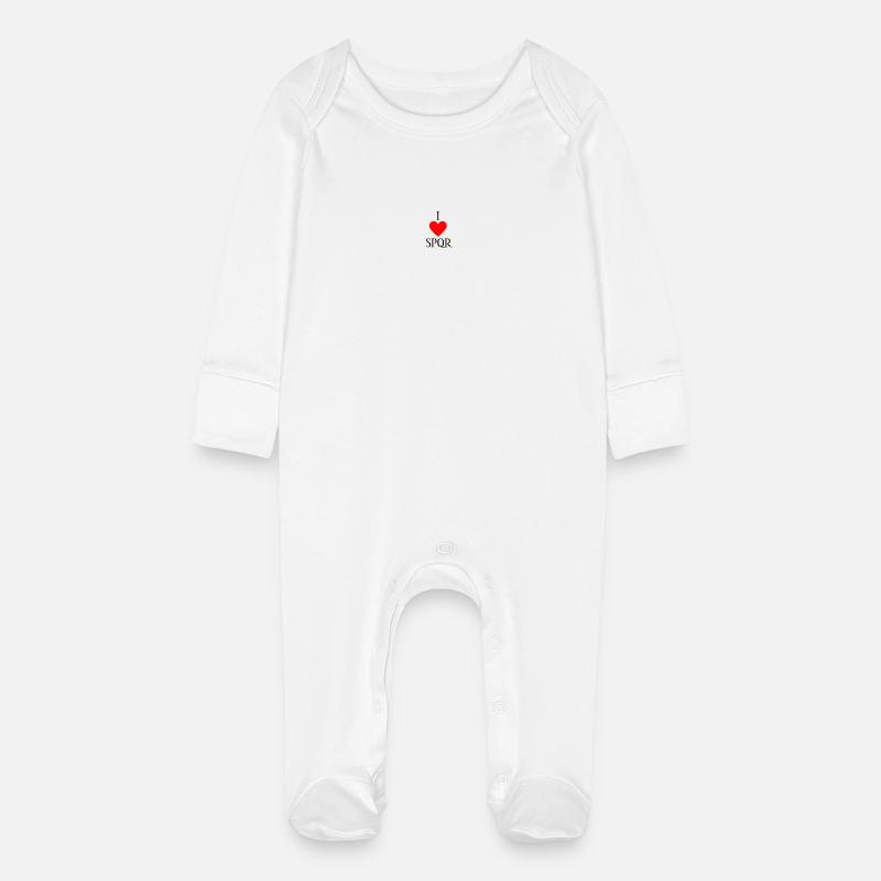 J’AIME SPQR Vector Dark - Grenouillère bio avec gants Bébé - blanc