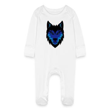wolf_02 - Grenouillère bio avec gants Bébé - blanc - Devant