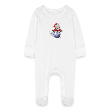 Santa Claus - Baby Organic Sleepsuit with Scratch Mitts - white - Front