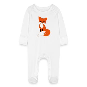 fox - Baby Bio-Schlafanzug mit Kratzhandschuhen - Weiß - Vorne