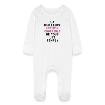 Expert Comptable / Comptabilité / Comptable / - Grenouillère bio avec gants Bébé - blanc - Devant