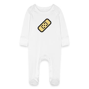 Cartoon plaster - Baby Organic Sleepsuit with Scratch Mitts - white - Front