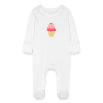 Eis Ice - Baby Bio-Schlafanzug mit Kratzhandschuhen - Weiß - Vorne