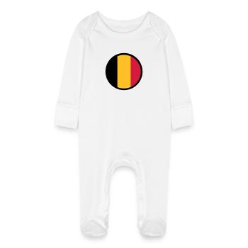 Marqué par la Belgique - Grenouillère bio avec gants Bébé - blanc - Devant