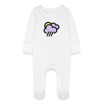 Temps pluvieux, mauvais temps, icône de refroidissement - Grenouillère bio avec gants Bébé - blanc - Devant