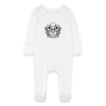 Halloween Wild West Skull America Pistols - Baby Organic Sleepsuit with Scratch Mitts - white - Front