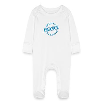 France Français Française French Frankreich - Baby Organic Sleepsuit with Scratch Mitts - white - Front