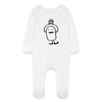 Mexicaine avec un sombrero - Grenouillère bio avec gants Bébé - blanc - Devant
