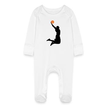 Super-Dunk - Baby Bio-Schlafanzug mit Kratzhandschuhen - Weiß - Vorne