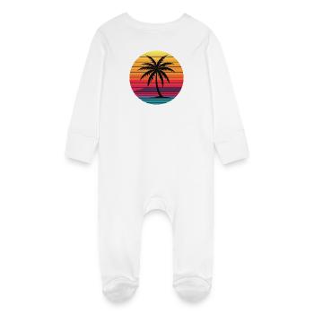 Palm Sunrise - Grenouillère bio avec gants Bébé - blanc - Dos