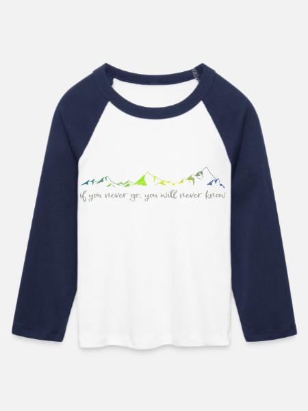 never go, never know - Frauen Cropped Baseball T-Shirt 3/4 Arm - Weiß/Navy 