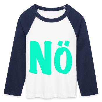 Lower Austria - no desire - anti - against - Women's Cropped 3/4 Sleeve Baseball T-Shirt - white/navy  - Front - Maraike (178cm)
