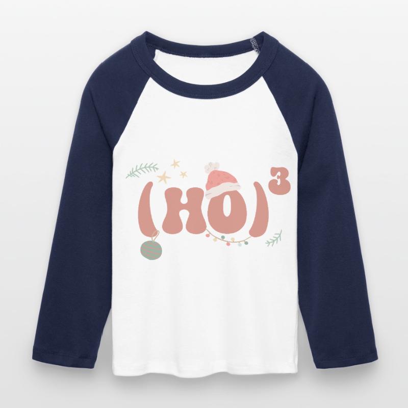 Christmas Math Hohoho Math Formula Math Women's Cropped 3/4 Sleeve Baseball T-Shirt