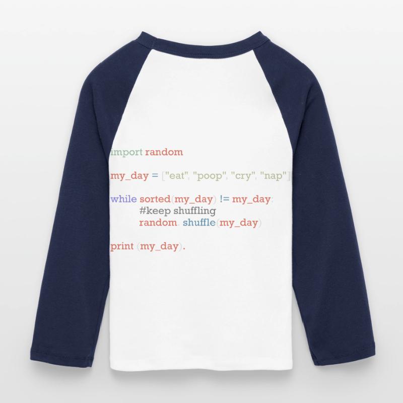Lustiger Python-Code über den Alltag, Baby Frauen Cropped Baseball T-Shirt 3/4 Arm