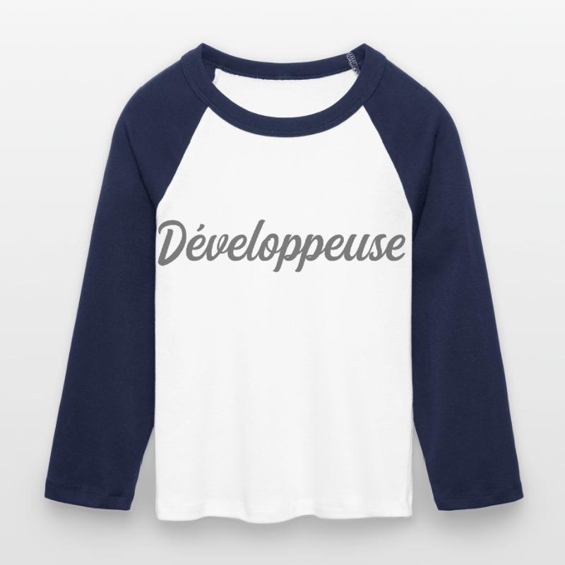 Développeuse Web Code Logiciel Application Tech T-shirt Crop Top de Baseball Manches 3/4 Femme