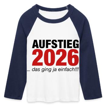 Promu Promotion 2026 - T-shirt Crop Top de Baseball Manches 3/4 Femme - blanc/marine  - Devant - Maraike (178cm)