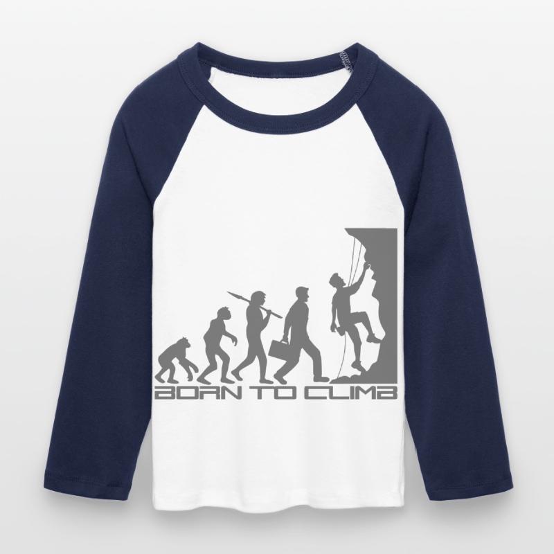 born to climb evolution evolution born steep Women's Cropped 3/4 Sleeve Baseball T-Shirt