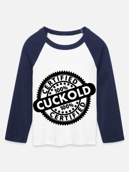 cuckold - Frauen Cropped Baseball T-Shirt 3/4 Arm - Weiß/Navy