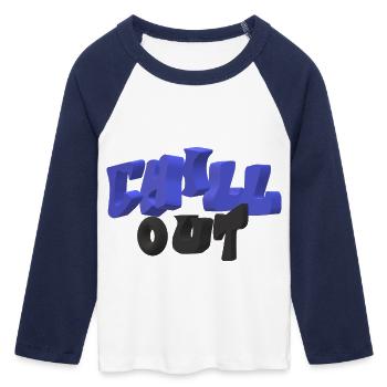 se détendre - T-shirt Crop Top de Baseball Manches 3/4 Femme - blanc/marine  - Devant - Maraike (178cm)