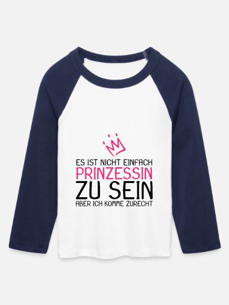 Prinzessin Spruch - Frauen Cropped Baseball T-Shirt 3/4 Arm - Weiß/Navy