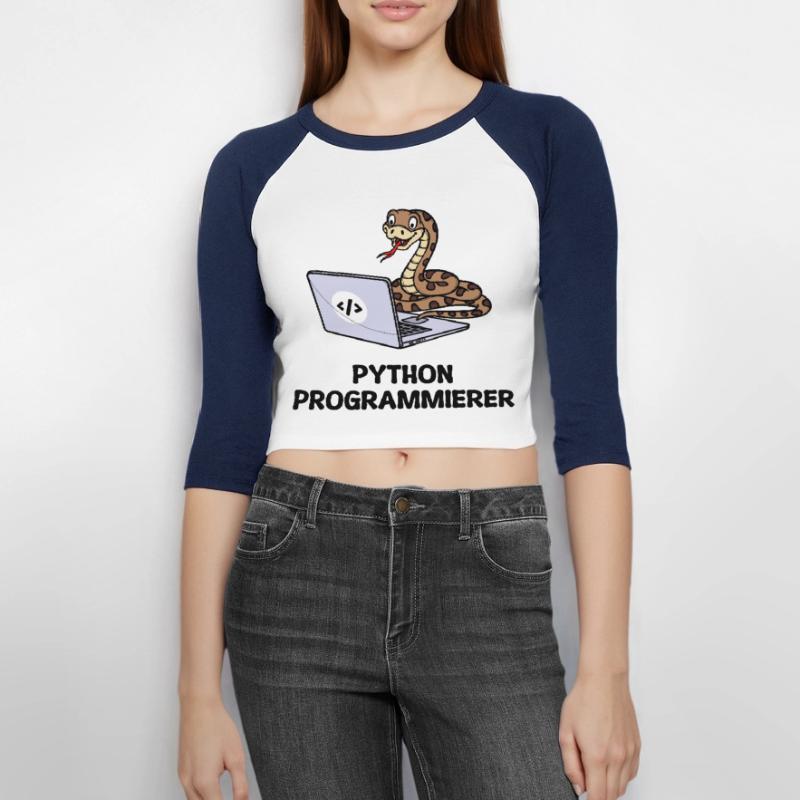 Programmierer Computer Code Developer Statement Frauen Cropped Baseball T-Shirt 3/4 Arm
