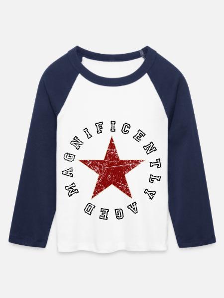 Magnificently Aged - Frauen Cropped Baseball T-Shirt 3/4 Arm - Weiß/Navy 