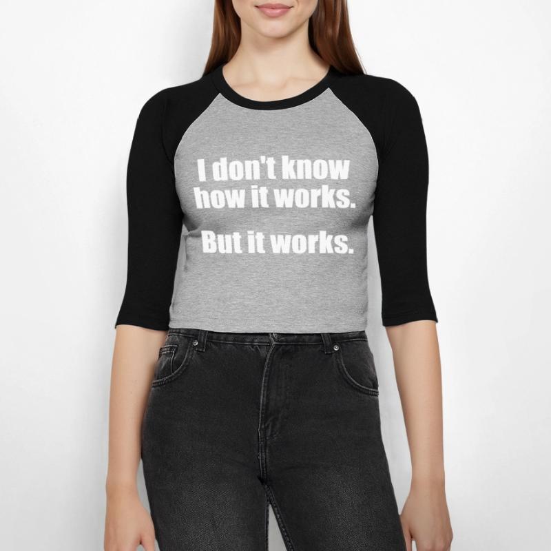Programmer, Software, Computer Science, Developer Women's Cropped 3/4 Sleeve Baseball T-Shirt