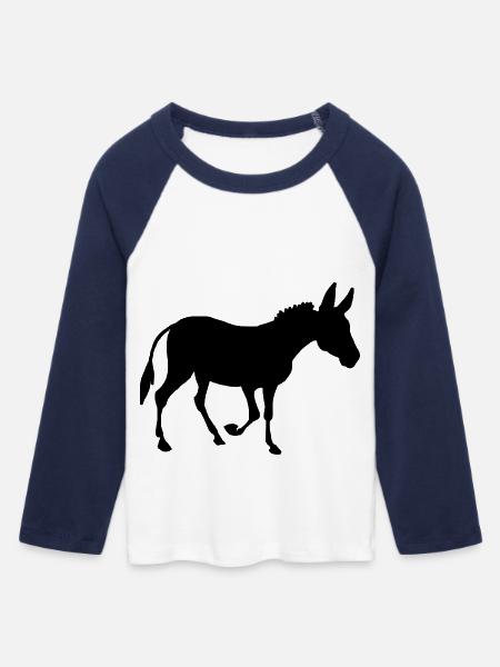 Grautier - Frauen Cropped Baseball T-Shirt 3/4 Arm - Weiß/Navy