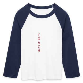 Entraîneur - T-shirt Crop Top de Baseball Manches 3/4 Femme - blanc/marine  - Devant - Maraike (178cm)