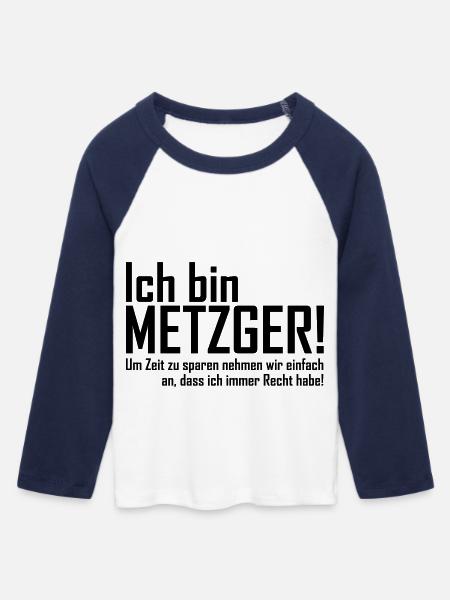 ich bin metzger - Frauen Cropped Baseball T-Shirt 3/4 Arm - Weiß/Navy