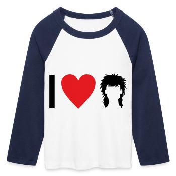 Mulet - T-shirt Crop Top de Baseball Manches 3/4 Femme - blanc/marine  - Devant - Maraike (178cm)