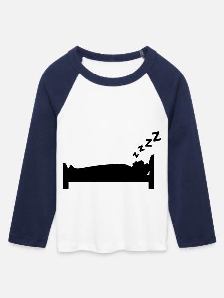 Schlafen - Frauen Cropped Baseball T-Shirt 3/4 Arm - Weiß/Navy