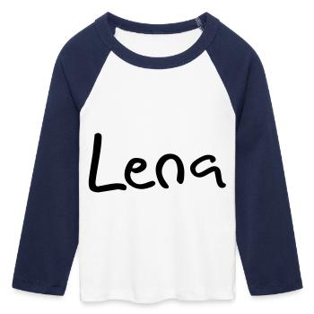 lena - T-shirt Crop Top de Baseball Manches 3/4 Femme - blanc/marine  - Devant - Maraike (178cm)