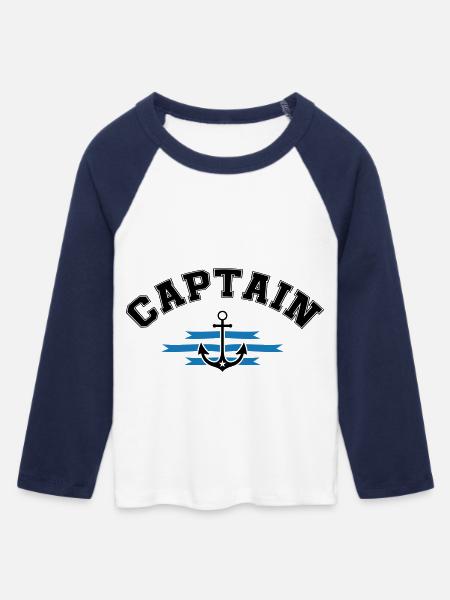 Anker Captain - Frauen Cropped Baseball T-Shirt 3/4 Arm - Weiß/Navy