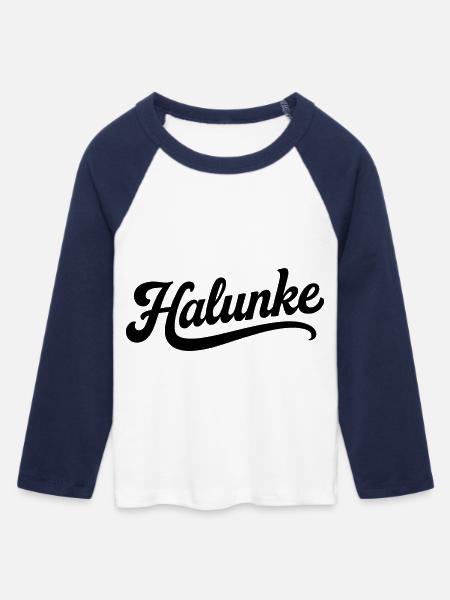 Halunke - Frauen Cropped Baseball T-Shirt 3/4 Arm - Weiß/Navy