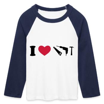 tools - Women's Cropped 3/4 Sleeve Baseball T-Shirt - white/navy  - Front - Maraike (178cm)