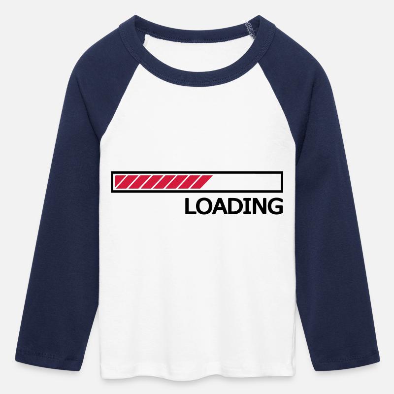Loading loading bar Loading Bar - Women's Cropped 3/4 Sleeve Baseball T-Shirt - white/navy 