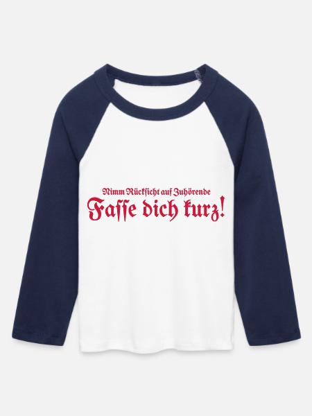 Fasse dich kurz - Frauen Cropped Baseball T-Shirt 3/4 Arm - Weiß/Navy 