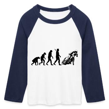 Speedway - Women's Cropped 3/4 Sleeve Baseball T-Shirt - white/navy  - Front - Maraike (178cm)
