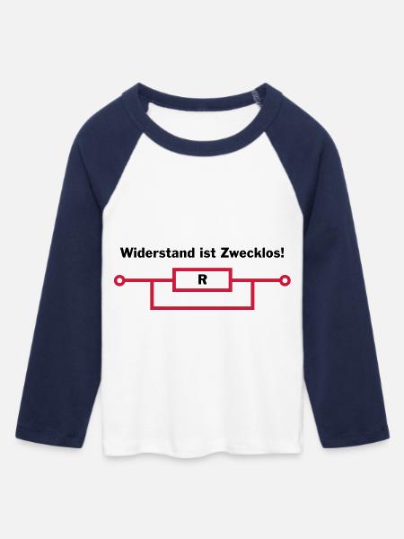 Widerstand ist zwecklos - Frauen Cropped Baseball T-Shirt 3/4 Arm - Weiß/Navy
